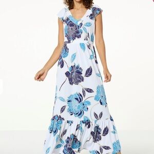 MAN Global Chic Drapey Knit‎ Tiered Maxi Dress